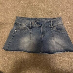 Denim Mini Skirt Built in Shorts